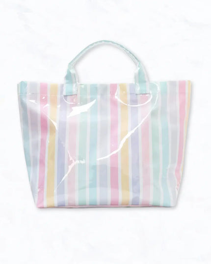 Waterproof Glossy Stripe Tote Bags
