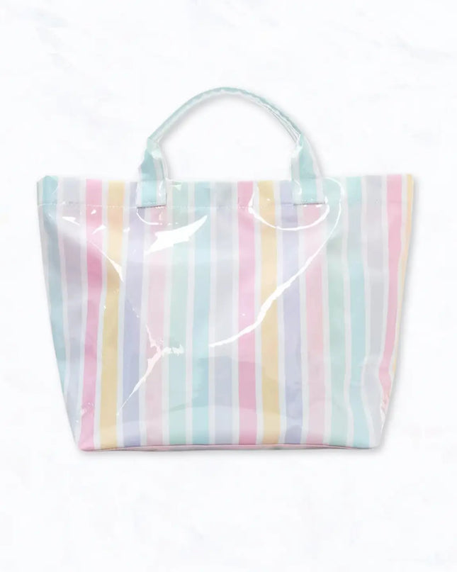Waterproof Glossy Stripe Tote Bags