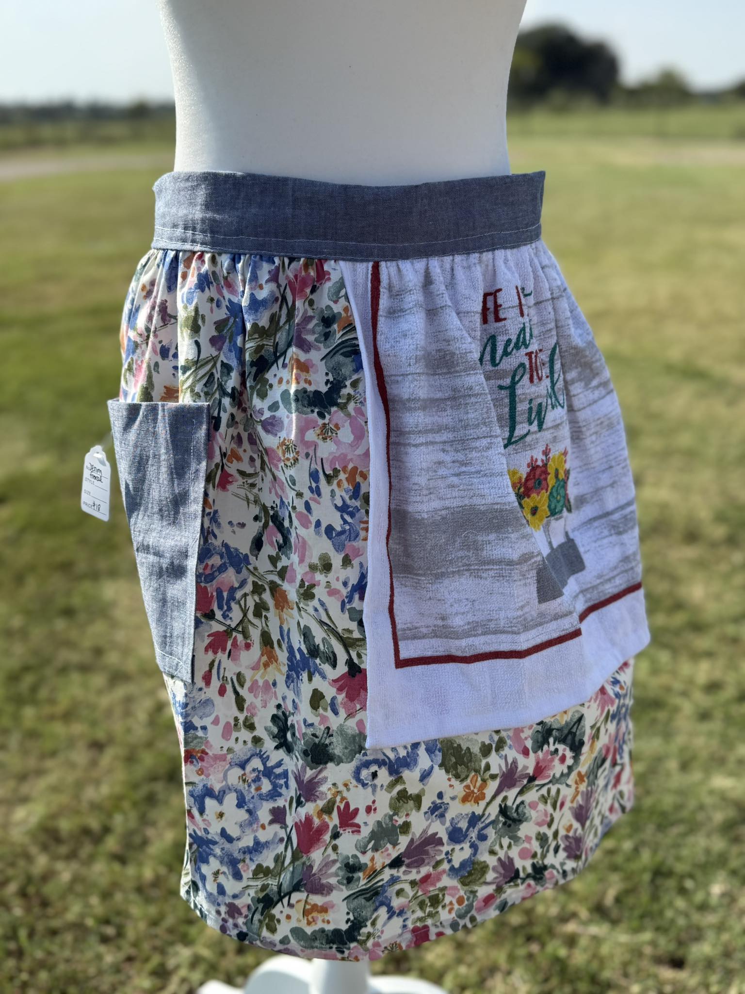 Denim Floral Apron
