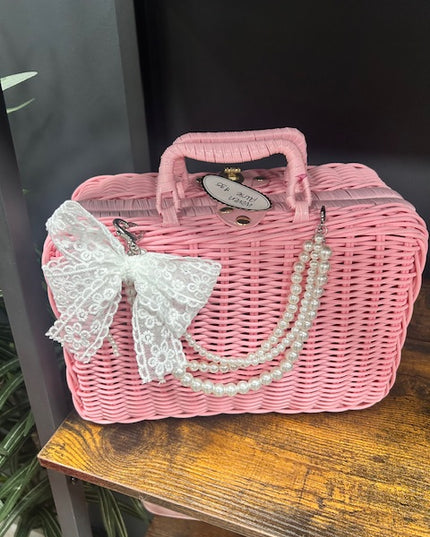 Woven Pink Handbag
