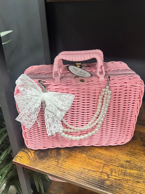 Woven Pink Handbag