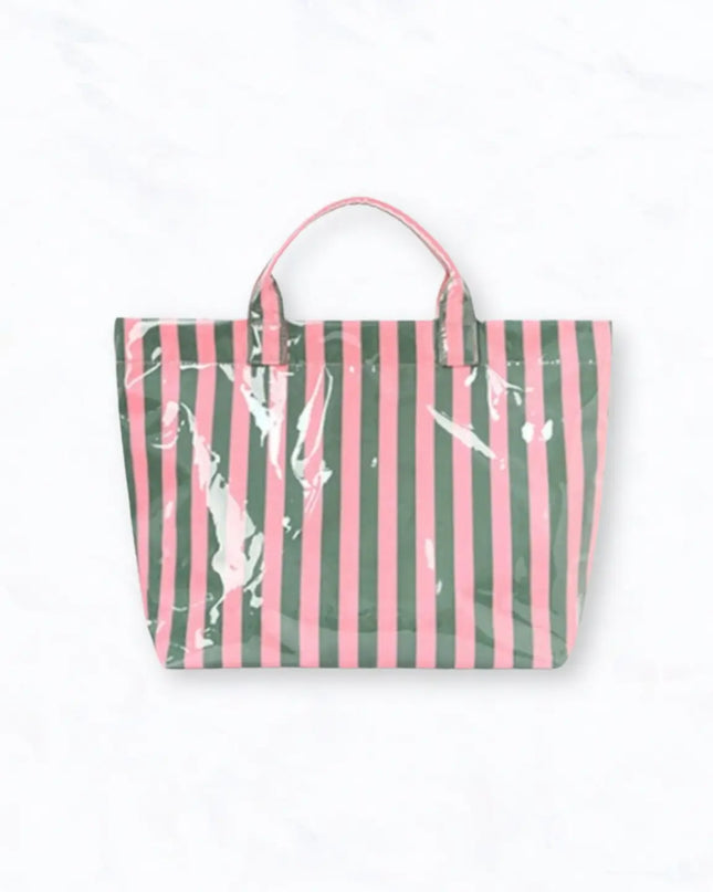 Waterproof Glossy Stripe Tote Bags